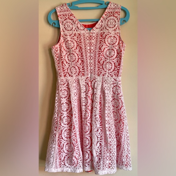 Altar’d State Lace Crochet Dress White Pink Lining Small - Picture 2 of 6